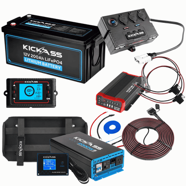 KickAss ProductsKickAss 12V 200Ah Lithium Dual Battery Kit With 2000W Inverter and Control BoxKA - 12V - 200 - 2000 - CB - KIT