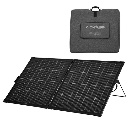 KickAss ProductsKickAss 12V 200W Portable Folding Bi Facial Lightweight Solar PanelKABIFACSP200