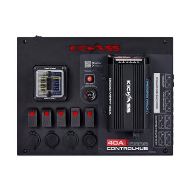 KickAss ProductsKickAss 12V 230Ah Lithium Arctic White Complete Dual Battery Kit with 40A DCDC Control Hub, Heavy Duty Wiring Kit and Remote Display UnitKADBKIT230XLIONW