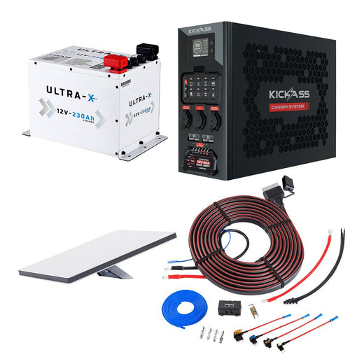 KickAss 12V 230Ah Smart Ultra-X Lithium Battery Bundle with 40A DCDC Charger, Starlink Mini & Wiring Kit - 230Ah Total Capacity