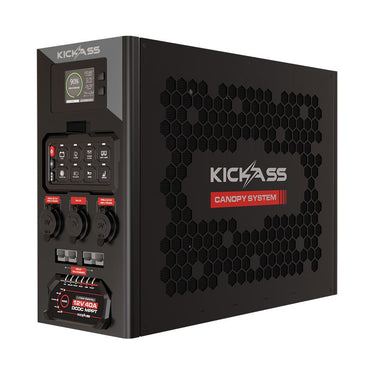 KickAss ProductsKickAss 12V 230Ah Ultra - X Lithium Slimline Deep Cycle Battery Bundle with Wireless Canopy Power System & Wiring Kit - 230Ah Total CapacityBUNDLE-KA12230SLIMX-LION-KA40A8WSCPSL-BL
