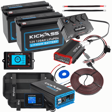 KickAss ProductsKickAss 12V 240Ah Lithium Dual Battery Kit With 2000W Inverter and Control BoxKA - 12V - 240XB - 2000 - CB - KIT