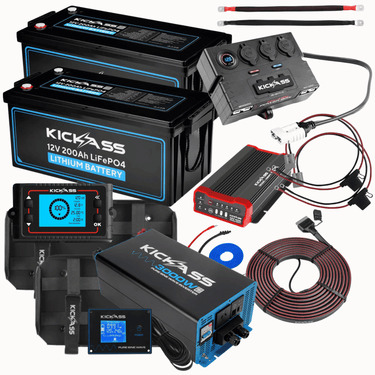 KickAss ProductsKickAss 12V 400Ah Lithium Dual Battery Kit With 3000W Inverter and Control BoxKA - 12V - 400 - 3000 - CB - KIT