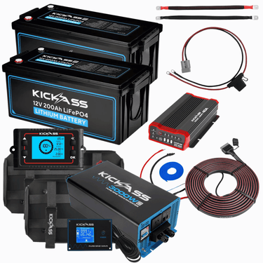 KickAss ProductsKickAss 12V 400Ah Lithium Dual Battery Kit With 3000W InverterKA - 12V - 400 - 3000 - KIT