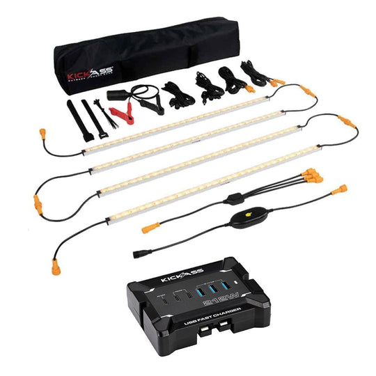 KickAss ProductsKickAss 12V Anderson To USB Fast Charger Bundle with 12V LED Light KitKABUN-KAFC12V212W-KALKV2