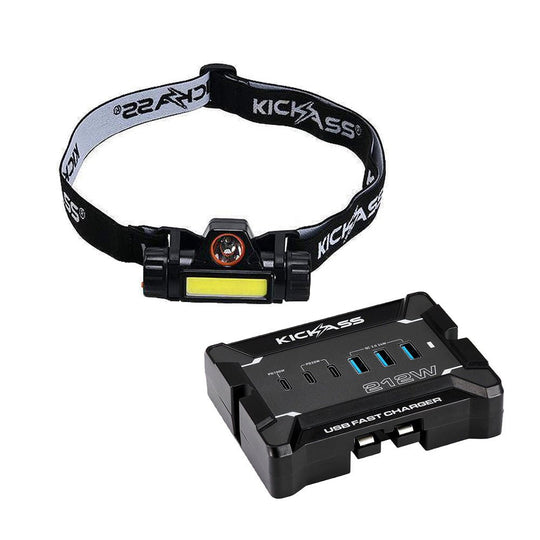 KickAss ProductsKickAss 12V Anderson To USB Fast Charger + Rechargeable Head Torch BundleKABUN-KAFC12V212W-KAHEADTORCH