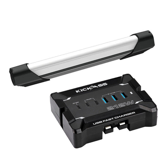 KickAss ProductsKickAss 12V Anderson To USB Fast Charger + ULTRA BRIGHT 28cm Magnetic Light Bar Torch BundleKABUN-KAFC12V-KATORCHLB