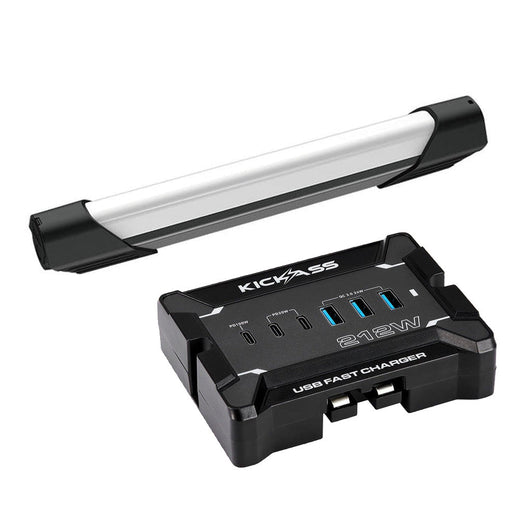 KickAss 12V Anderson To USB Fast Charger + ULTRA BRIGHT 28cm Magnetic Light Bar Torch Bundle