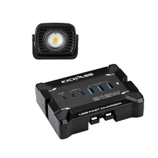 KickAss 12V Anderson To USB Fast Charger + Ultra Bright Magnetic Work Light Bundle