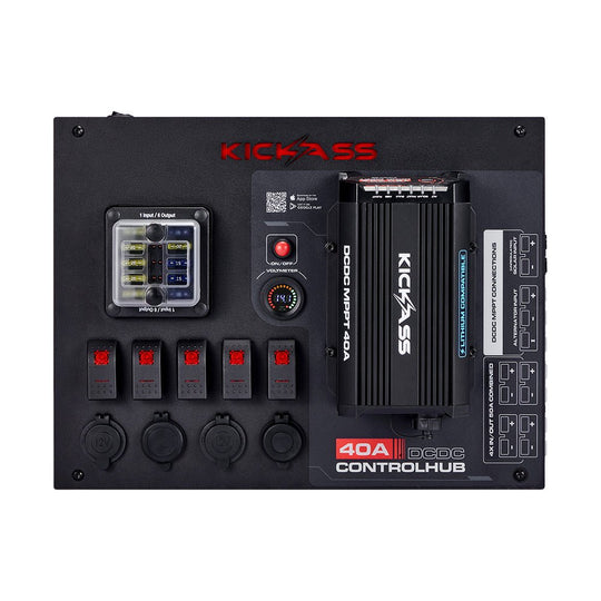 KickAss ProductsKickAss 12V Control Hub / Panel with Smart 40A DCDC Charger + Integrated BluetoothKACTRLHB40DCDCBT
