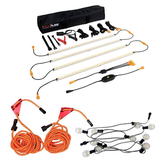 KickAss ProductsKickAss 12V LED Light Kit + Outdoor Tie - Down Guy Rope LED Lighting Kit BundleKABUN-LEDKIT-LEDROPE
