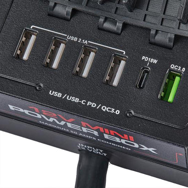 KickAss ProductsKickAss 12V Mini Control Box with 2 x Anderson, 6 x USB & 3 x Cig SocketsKAMINIPB
