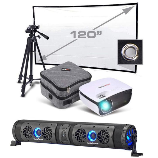 KickAss ProductsKickAss 12V Soundbar & 120" Outdoor Cinema BundleKA - SOUND - CINEMA - BUNDLE