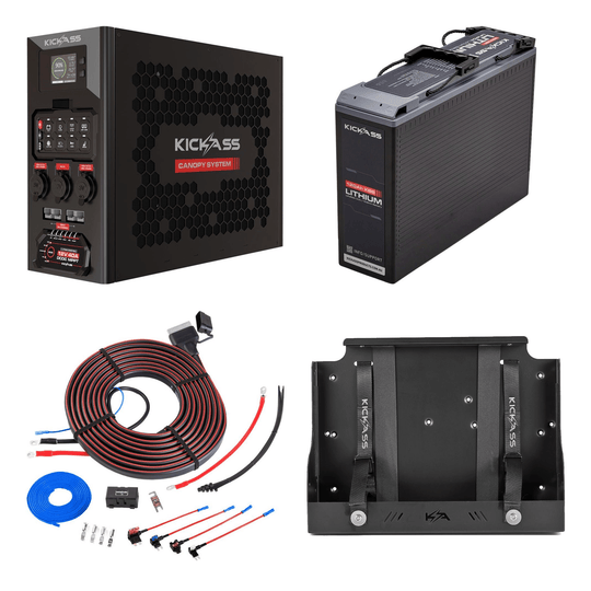 KickAss ProductsKickAss 12V Wireless Canopy Power Bundle with 40A DCDC Charger, 120Ah Lithium Battery, Wiring Kit & TrayKA-12VWIRELESS-DCDC-LIT-120AH