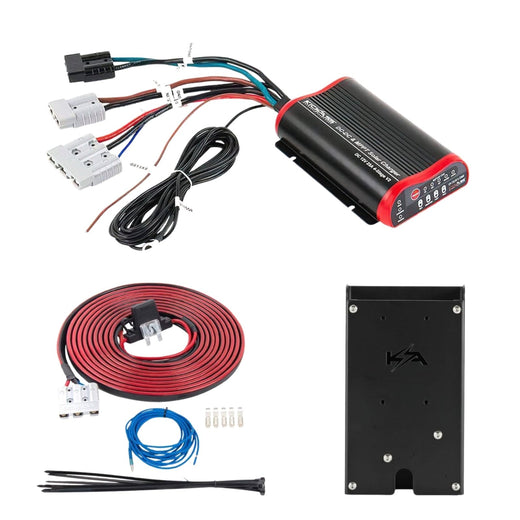 KickAss 12V/24V 25A DCDC Charger with Solar MPPT Bundle with DCDC Wiring Kit & Accessory Panel