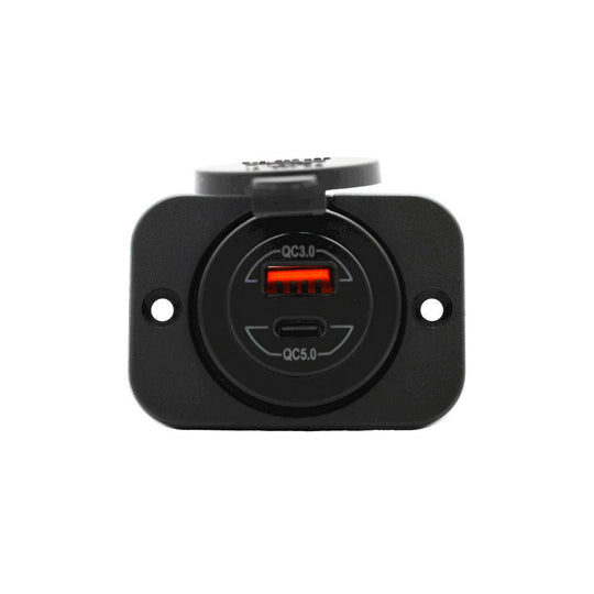 KickAss ProductsKickAss 12V/36W - 24V/100W Dual Quick Charge 3.0 PD USB - C Charging Outlet - Flush MountKAFMPQCUSBDUAL