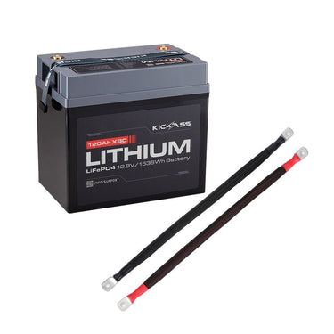 KickAss ProductsKickAss 2 x 12V 120Ah Lithium Compact Deep Cycle Battery + Linking Cables BundleKA-12120LIT-BALINK8400