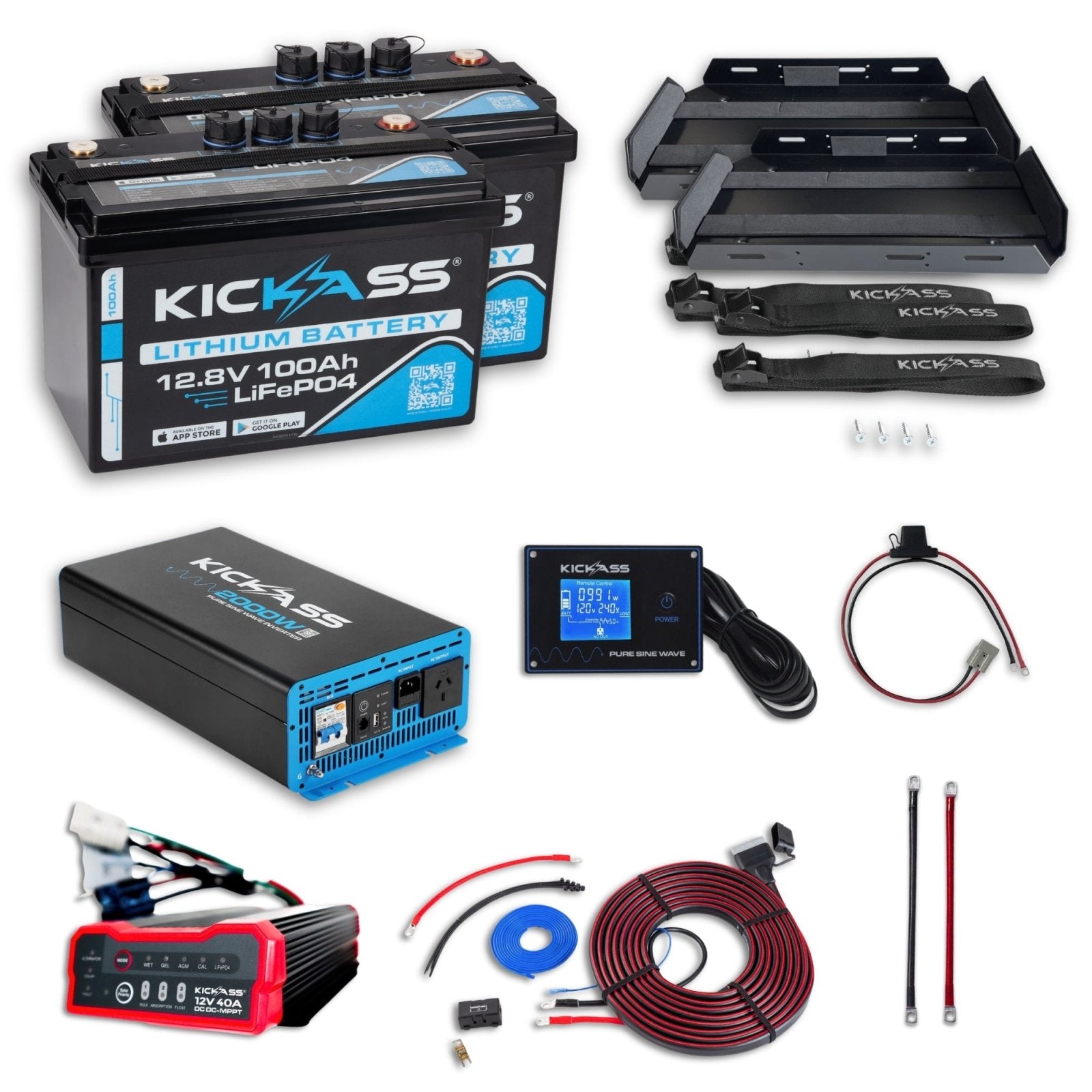 KickAss ProductsKickAss 200Ah Complete Lithium Dual Battery Kit