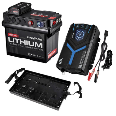 KickAss ProductsKickAss 205Ah Lithium Battery Box + 50A Smart AC Charger Bundle with TrayKABOX205LION-50ACHG-TRAY-BNDL