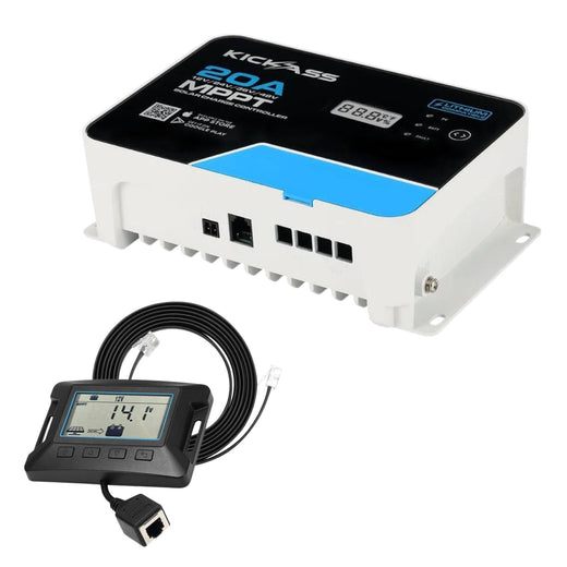 KickAss 20A MPPT Solar Charge Controller + Remote LCD Display Bundle