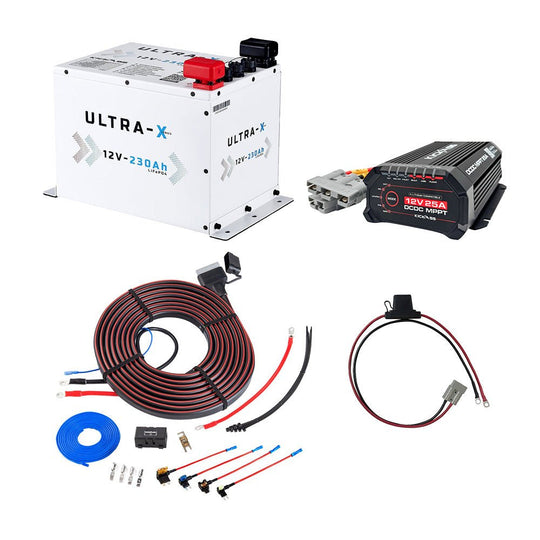 KickAss ProductsKickAss 230Ah Compact Arctic White Lithium Dual Battery Kit with 40A DCDC Charger and Wiring KitKABUNDLE06