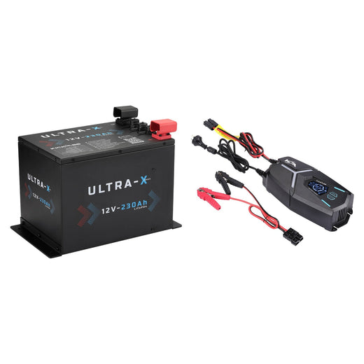 KickAss 230Ah Compact Lithium Battery Bundle with 32A Smart Charger