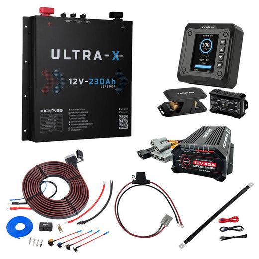 KickAss 230Ah Lithium Slimline Complete Dual Battery Kit with 40A DCDC Charger, Smart Shunt and Wiring