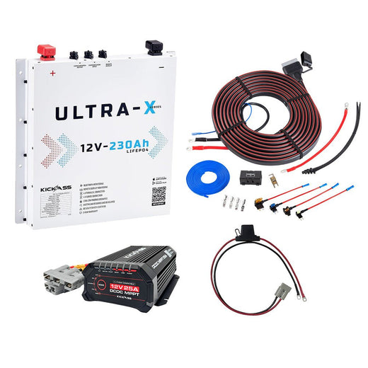 KickAss 230Ah Slimline Arctic White Lithium Dual Battery Kit with 40A DCDC Charger and Wiring Kit