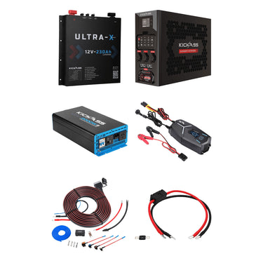 KickAss ProductsKickAss 230Ah Ultra - X Lithium Slimline Complete Dual Battery Kit with 2000W Inverter, 40A DCDC Charger & WiringBUNDLE-KA12230SLIMX-LION-KA40A8WSCPSL-K.