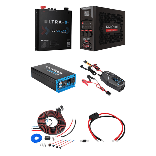 KickAss ProductsKickAss 230Ah Ultra - X Lithium Slimline Complete Dual Battery Kit with 2000W Inverter, 40A DCDC Charger & WiringBUNDLE-KA12230SLIMX-LION-KA40A8WSCPSL-K.