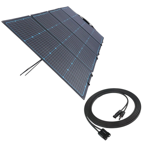 KickAss 240W Folding Solar Panel + PV to Anderson Extension Cable Bundle - 5m