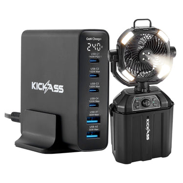 KickAss ProductsKickAss 240W GaN USB - C Charger + 20,000mAh Misting Fan BundleKABUNDLE-FC240W-MIFAN
