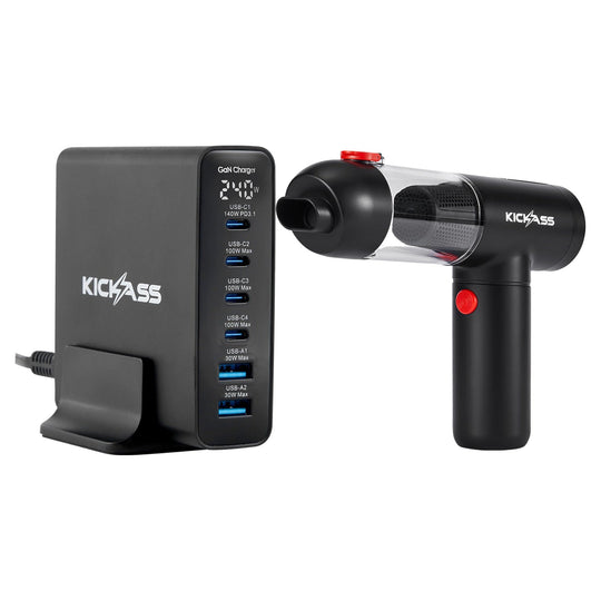 KickAss ProductsKickAss 240W GaN USB - C Charger + 4 - in - 1 Vacuum Cleaner BundleKABUNDLE-FC240W-VAC4IN1