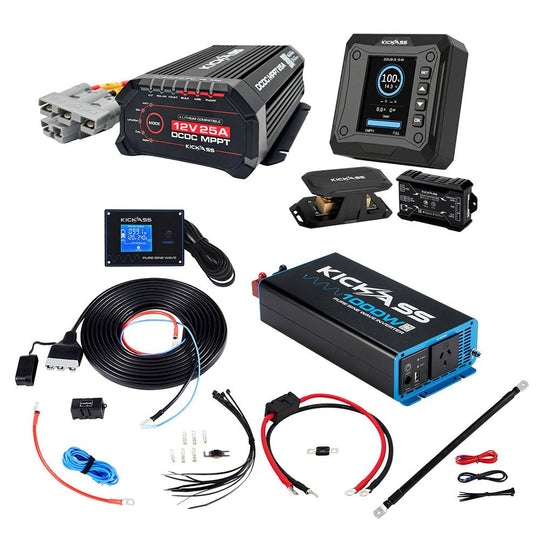 KickAss ProductsKickAss 25A DCDC Complete Dual Battery Kit with 1000W Inverter and Smart ShuntKABDL25ADCDC-1000W