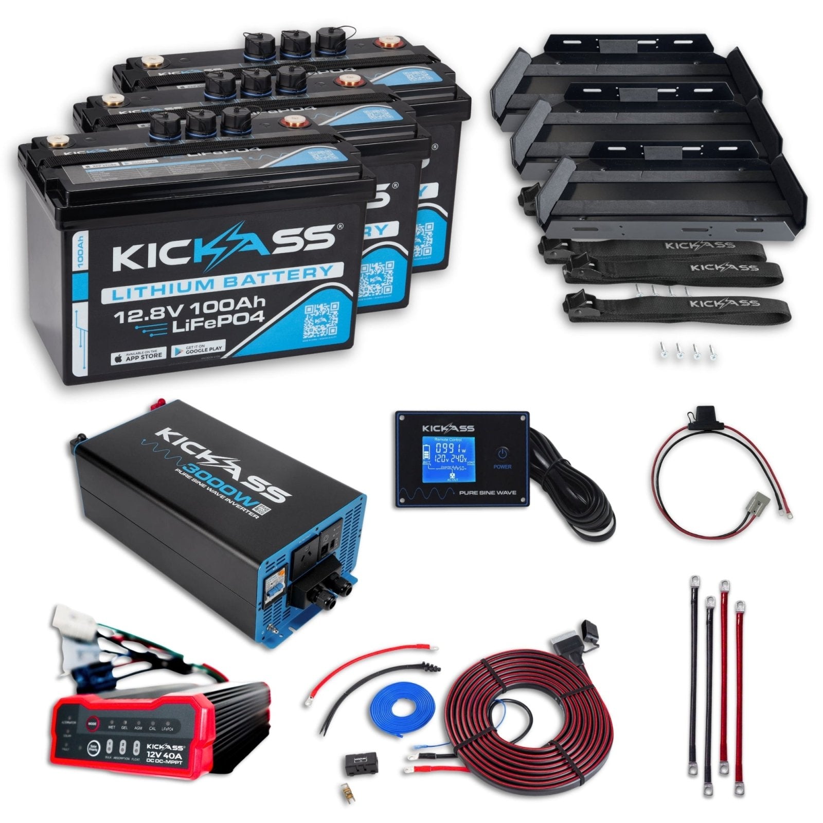 KickAss ProductsKickAss 300Ah Complete Lithium Dual Battery Kit