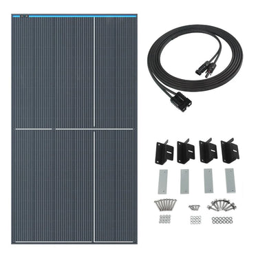 KickAss ProductsKickAss 350W Fixed Glass Solar Panel Bundle with Mounting Kit & Extension Cable - 5mKA350WFGSPMOUNTEXT