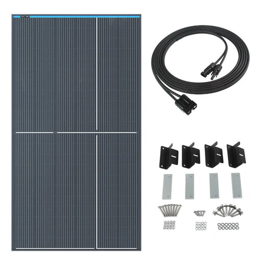 KickAss 350W Fixed Glass Solar Panel Bundle with Mounting Kit & Extension Cable - 5m