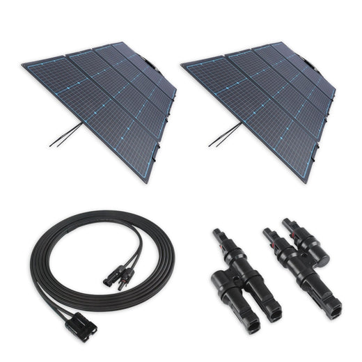 KickAss Twin 240W Premium Solar Panel Bundle with Connector & Extension Cable - 5m, 480W Total Capacity