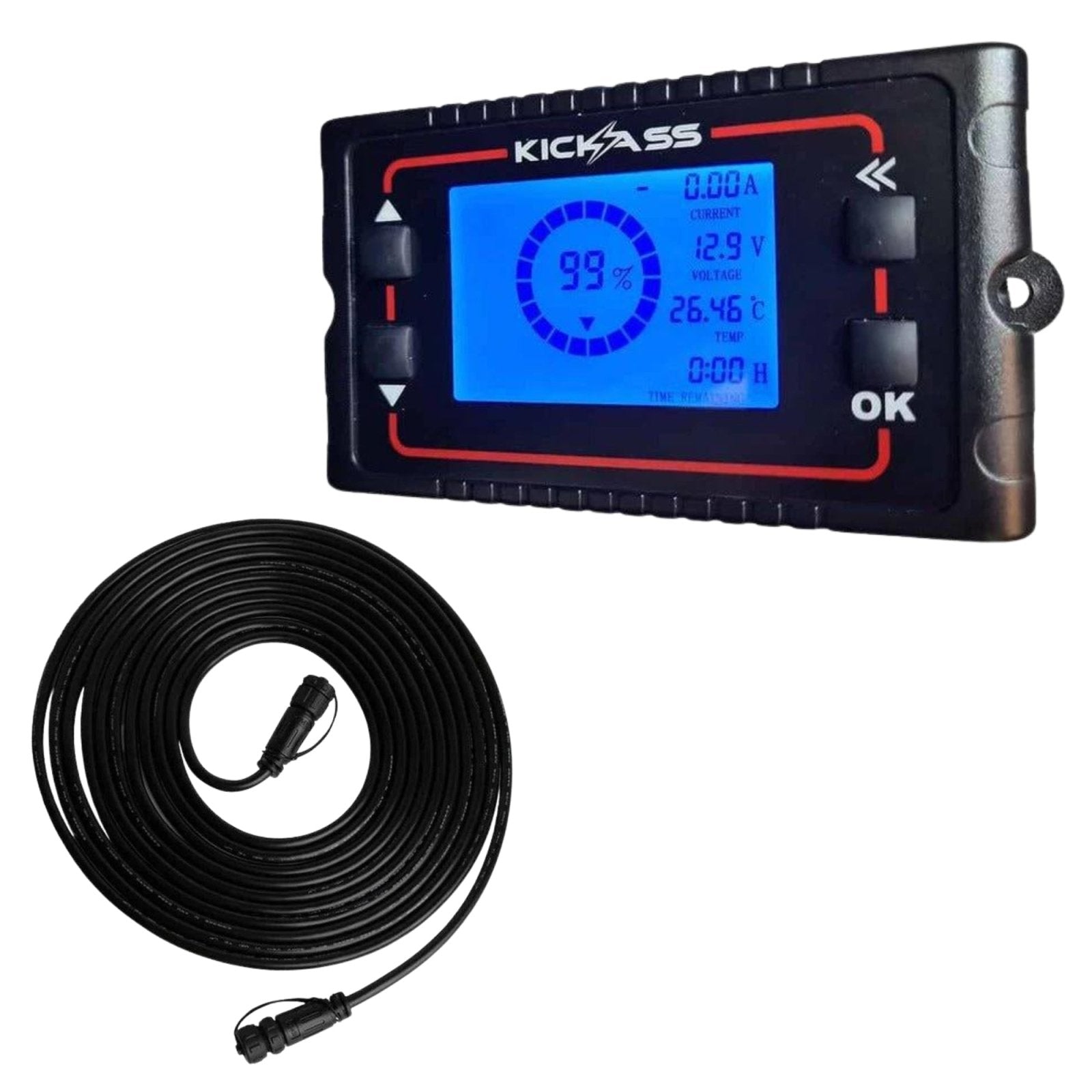 KickAss ProductsKickAss 500A Battery Monitoring Shunt with Remote Display + Extension Cable Bundle