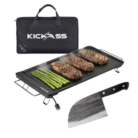 KickAss ProductsKickAss 50CM Portable Electric BBQ - 1400W & Camping Cleaver BundleKABUN-EBBQ1400-CLEAVE