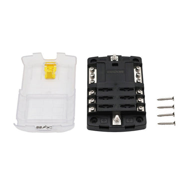 KickAss ProductsKickAss 6 - Circuit Fuse Block with Standard Blade Fuse, Busbar, and CoverKAFUSEB6