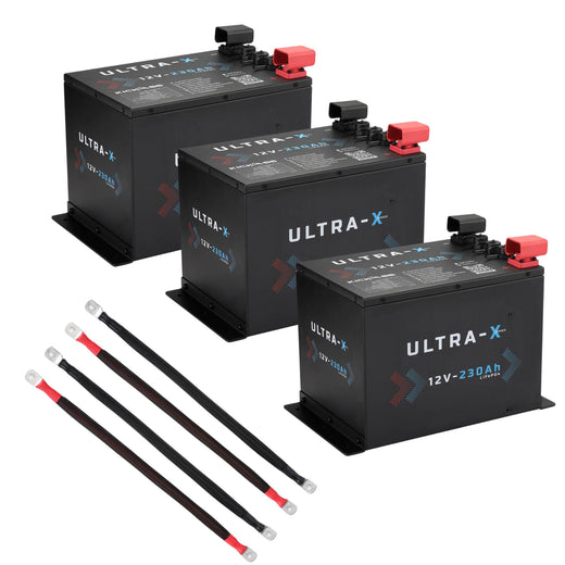 KickAss Triple Smart 12V 230Ah Ultra-X Lithium Compact Battery with Linking Cables - 690Ah Total Capacity