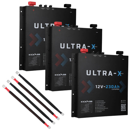KickAss ProductsKickAss 690Ah Ultra X Slimline Lithium Battery Kit with Linking CablesKA - ULTRAX690AH - LINKKIT