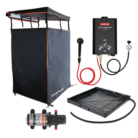 KickAss ProductsKickAss 6L Hot Water System MKII Bundle with Shower Awning, Base & Water PumpKA-6LHWSGAS-KAPSHAWN-BASE-PUMP