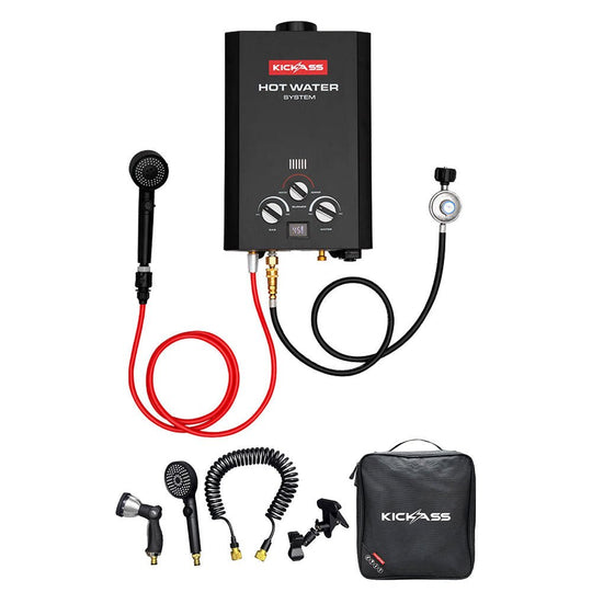 KickAss ProductsKickAss 6L Portable Gas Hot Water System MKII + 10-Function Shower Gun BundleKA-HWS6L-SHOWERKIT