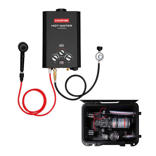 KickAss ProductsKickAss 6L Portable Gas Hot Water System MKII + 12V Portable Pump Pack BundleKA-HWSGAS6L-PUMPPK6L
