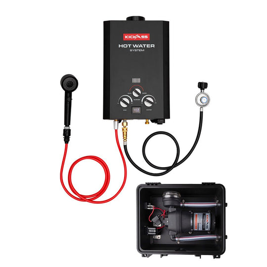 KickAss ProductsKickAss 6L Portable Gas Hot Water System MKII + Pump BundleKA-HWSGAS6L-PUMPPACK12L