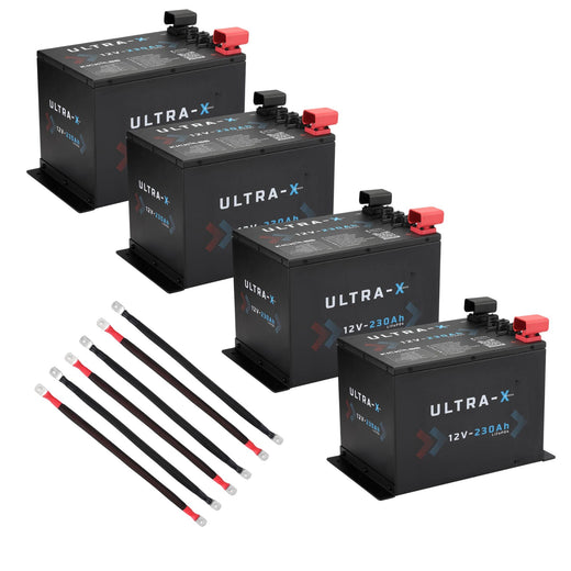 KickAss Four Smart 12V 230Ah Ultra-X Lithium Compact Battery Bundle with Linking Cables - 920Ah Total Capacity