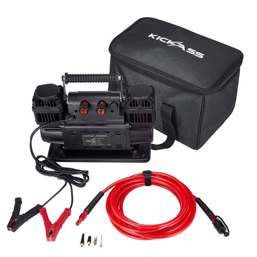 KickAss ProductsKickAss AirMaster II 12V Twin Outlet Air Compressor – 150 PSIKAAUTOTYREINF