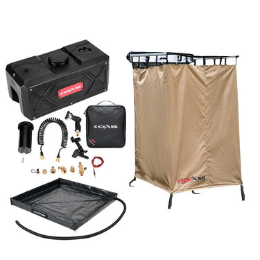 KickAss ProductsKickAss AquaBoss Core 28L Bundle with Shower Awning & BaseKA-AQBCORE28L-KASTENT-BASE